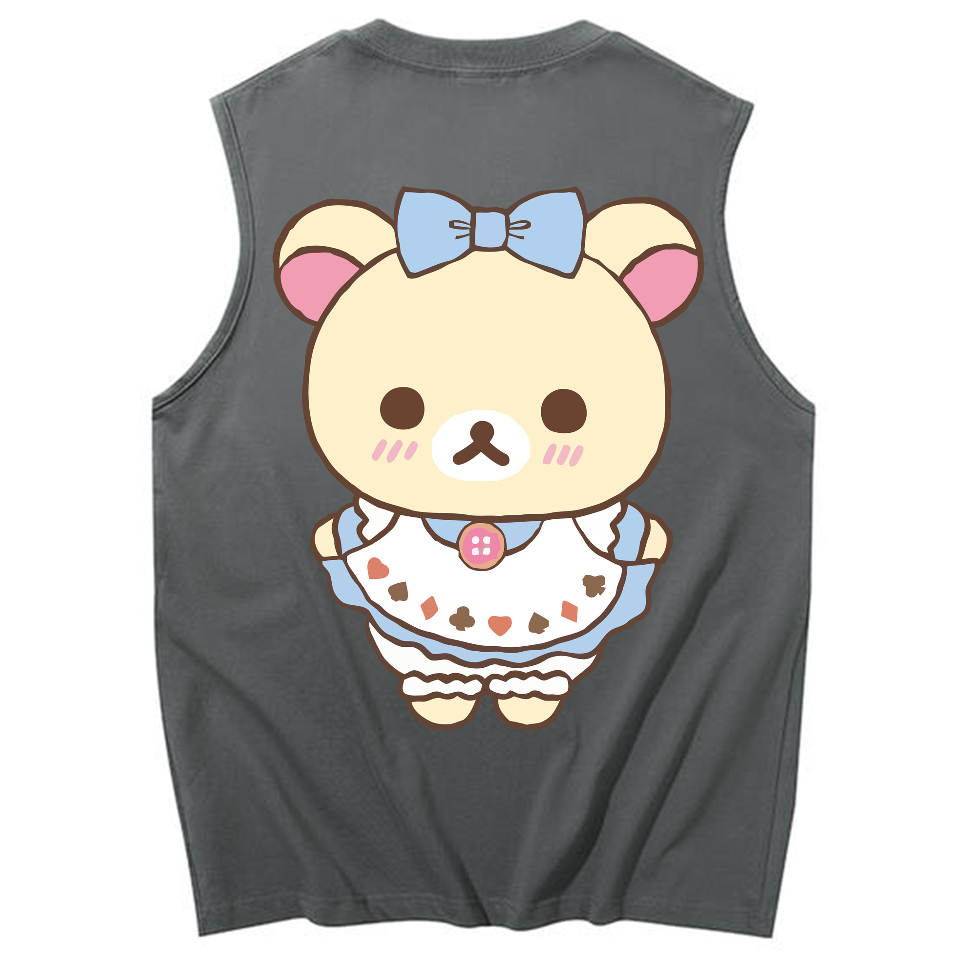 （画像用） リラックマ リラックマ キイロイトリ Rilakkuma Korilakkuma Kiiroitori コットン100％タンクトップ（背面プリント）